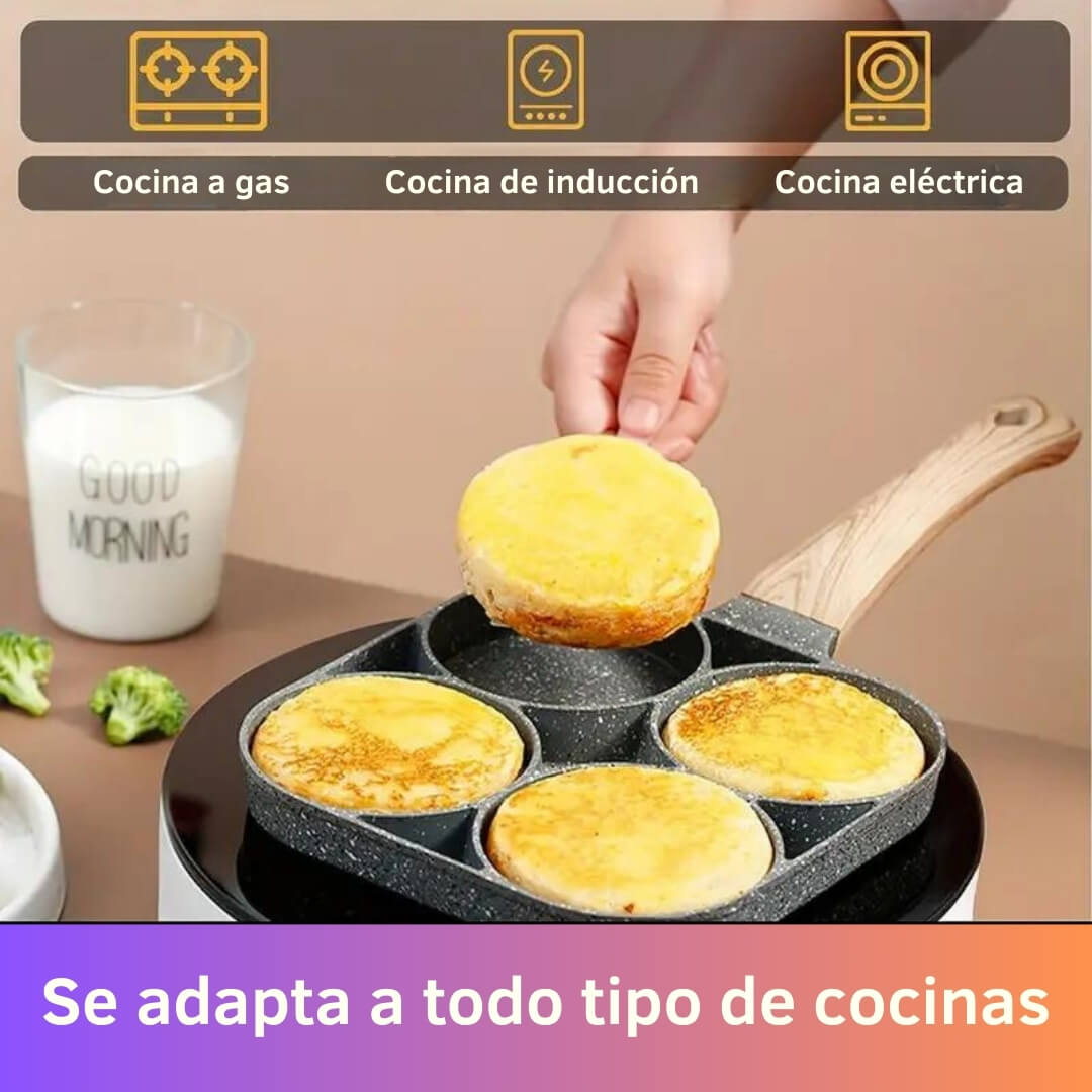 Sartén Antiadherente con 4 espacios