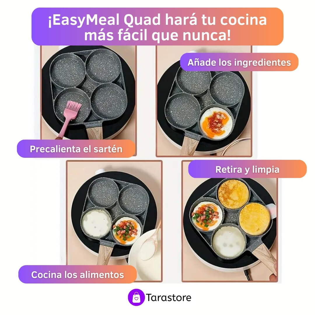Sartén Antiadherente con 4 espacios