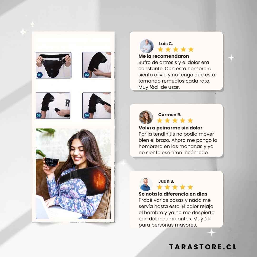Hombrera Térmica Recargable Alivia Dolor Evita Cirugías + Incluye Ebook Terapias de Calor