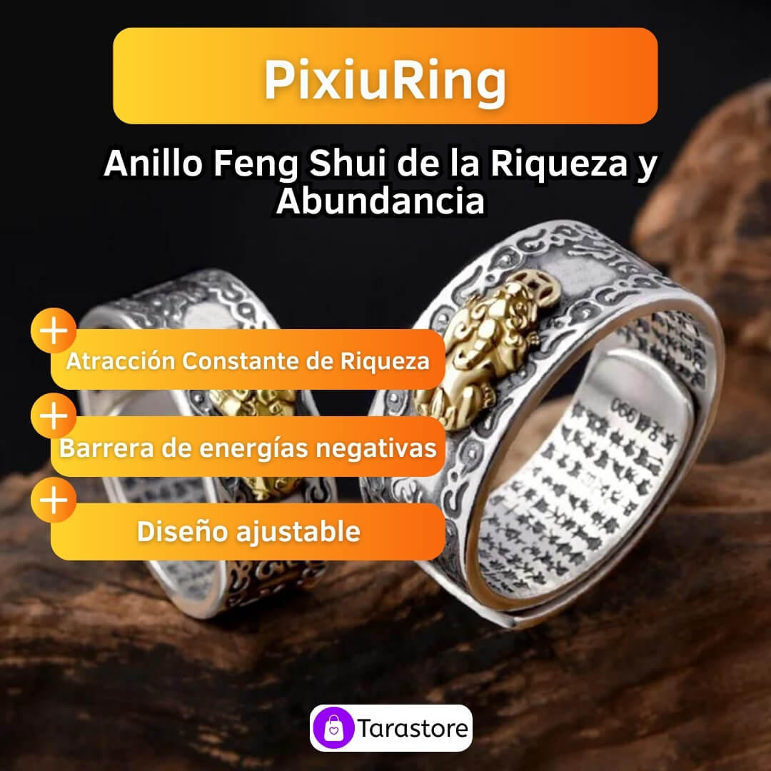 Anillo Original Feng Shui De La Riqueza Y Abundan + Tarjeta "Decreto de la Prosperidad"