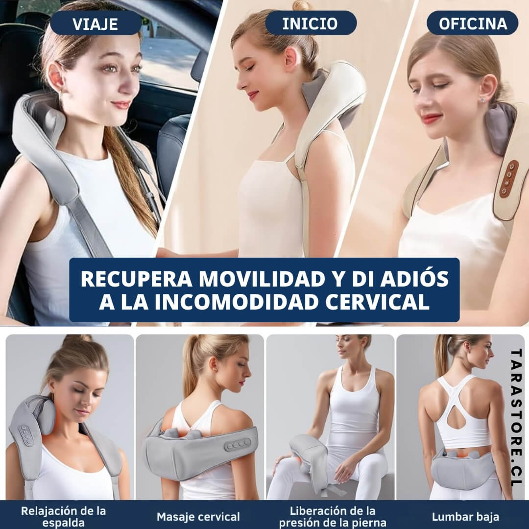 Masajeador de Cuello Alivia Dolor Cervical y Estrés