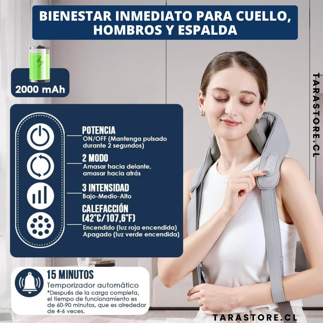 Masajeador de Cuello Alivia Dolor Cervical y Estrés