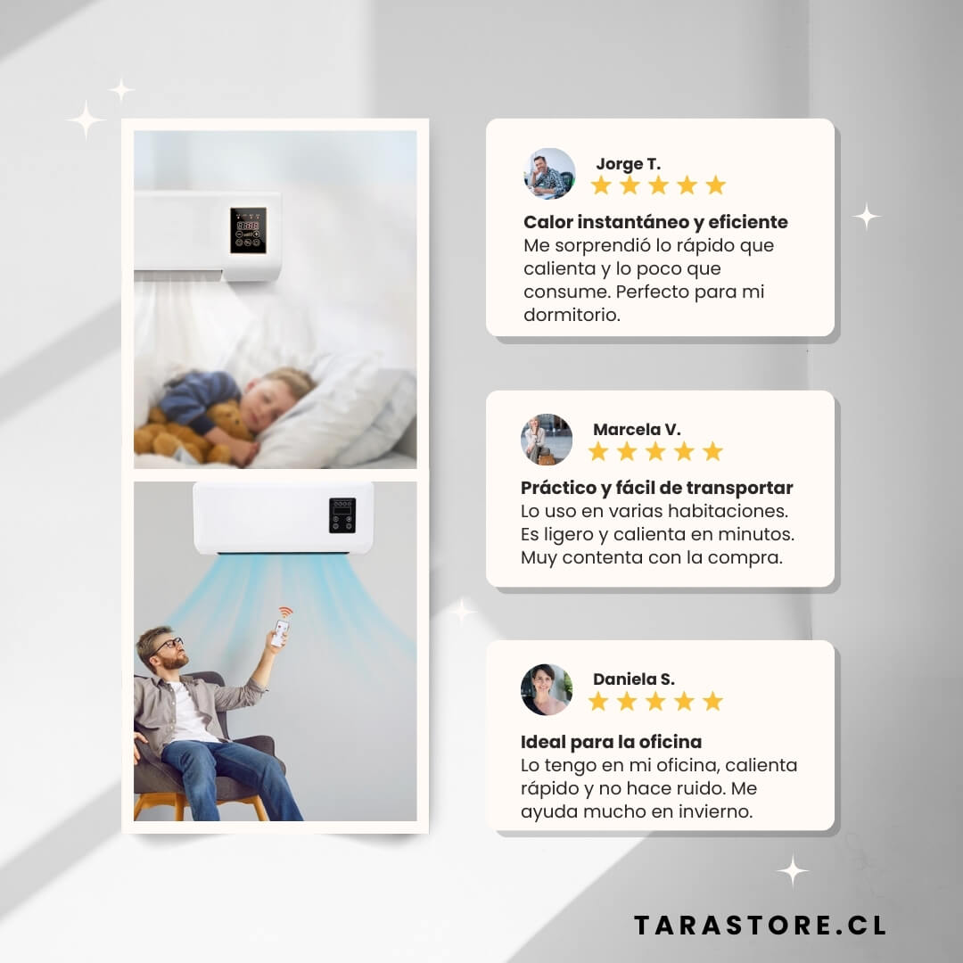 Calefactor Tipo Aire Acondicionado Fácil de Usar - Para Frío y Calor