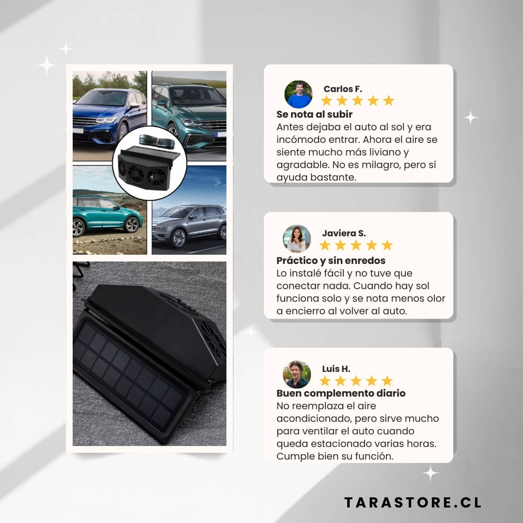 Ventilador Solar Para Vehículos - Interior libre del calor y malos olores