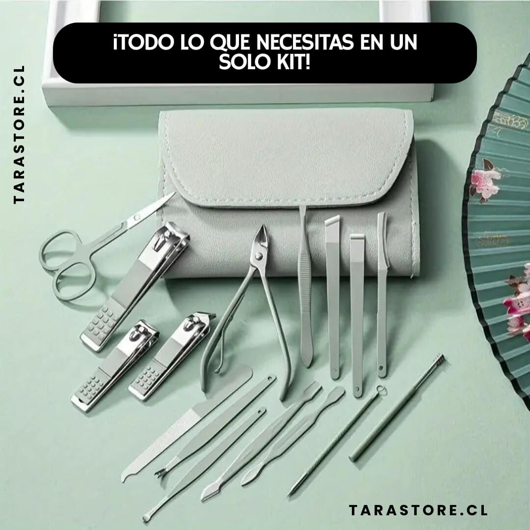 KIT DE PEDICURA Y MANICURA 16 PIEZAS