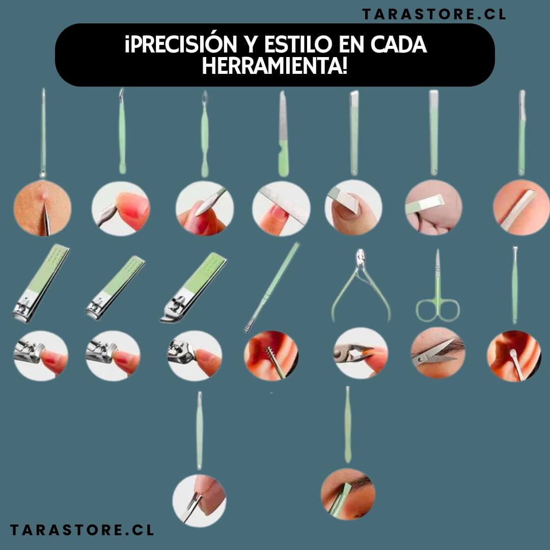 KIT DE PEDICURA Y MANICURA 16 PIEZAS