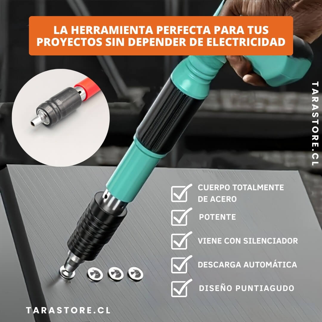 Clavadora Fijación Sobre Superficies Duras y Firmes. Incluye 100 Clavos