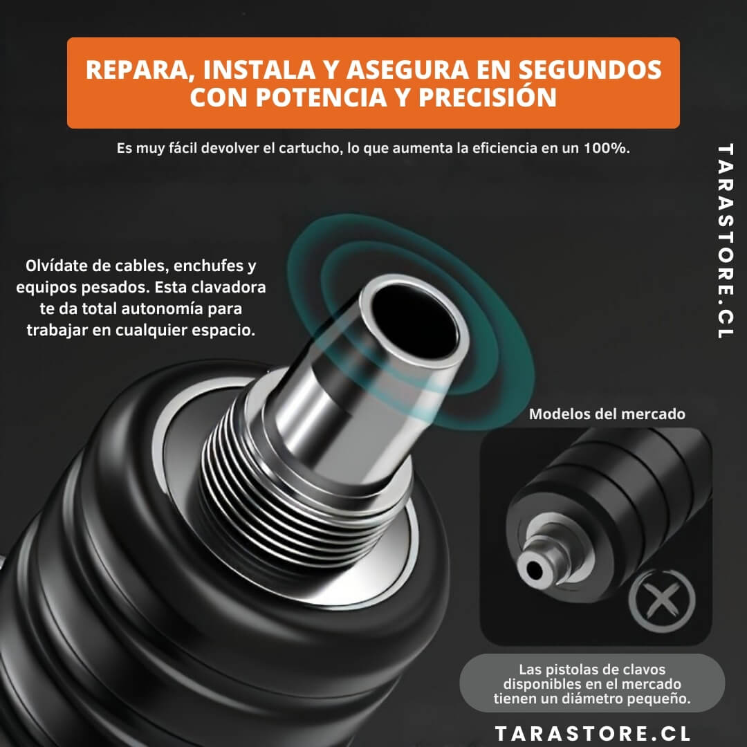 Clavadora Fijación Sobre Superficies Duras y Firmes. Incluye 100 Clavos