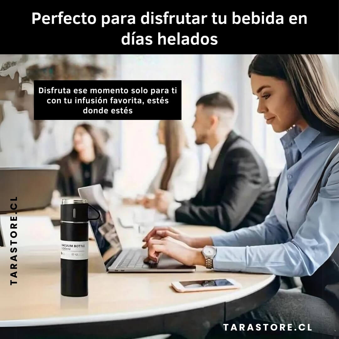 Set Termo Agua Caliente y Fría + 3 Tazas