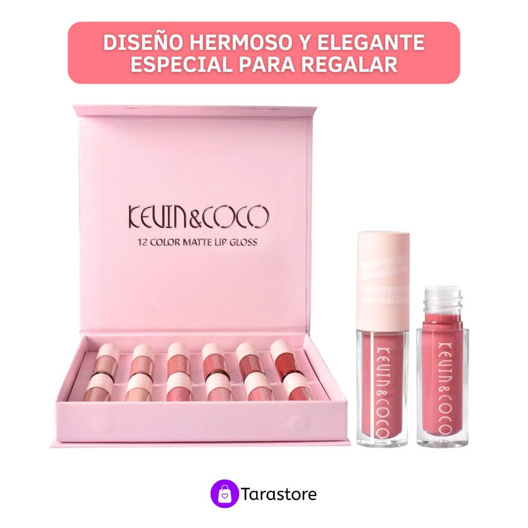 BEAUTY LIPS - SET 12 LABIALES MATTE LIP GLOSS