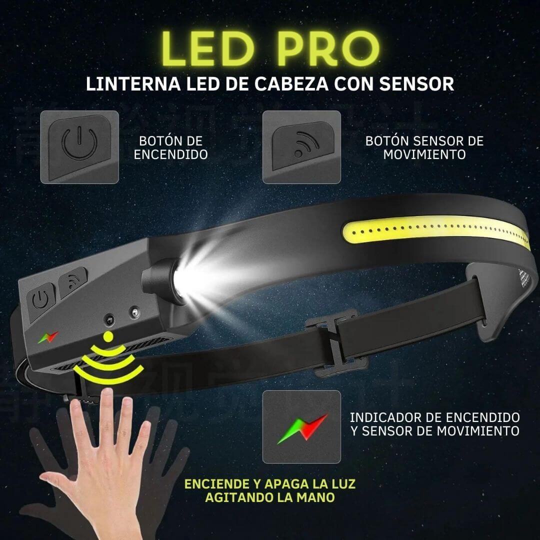 Linterna Led De Cabeza Con Sensor Y 5 Modos