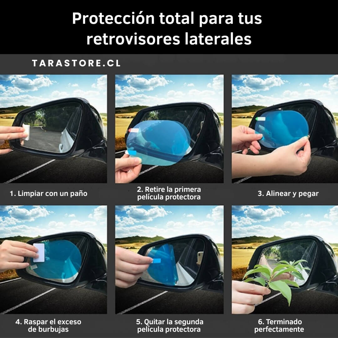 Pack 4 Laminas Anti Empañantes Espejo Auto