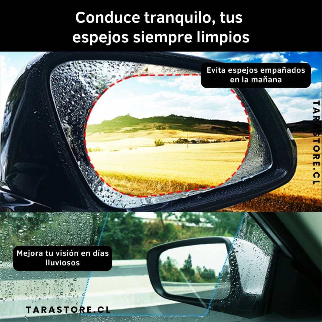 Pack 4 Laminas Anti Empañantes Espejo Auto