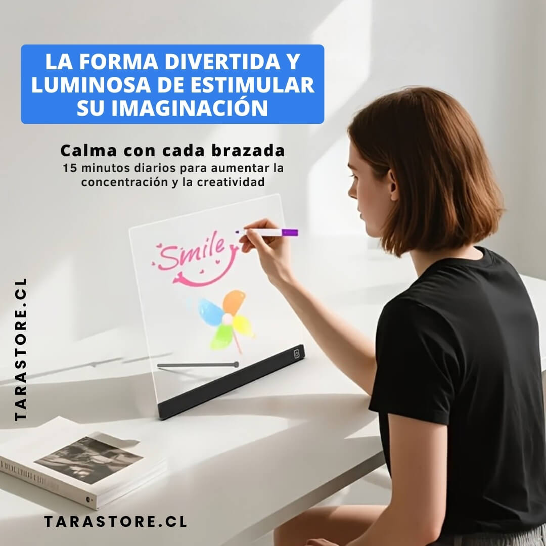 Pizarra Mágica Con Luz y Lápices Creatividad Inspiración