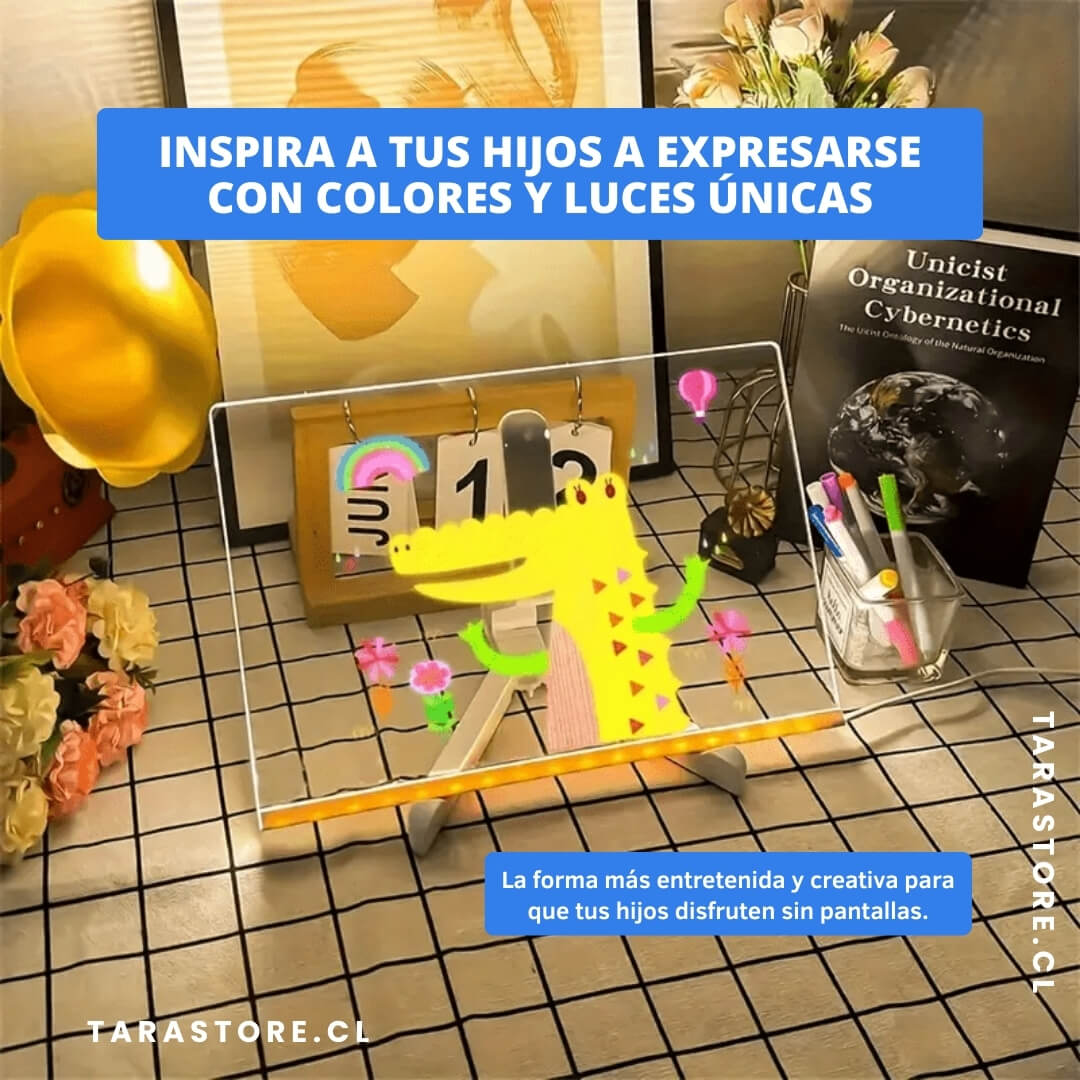Pizarra Mágica Con Luz y Lápices Creatividad Inspiración