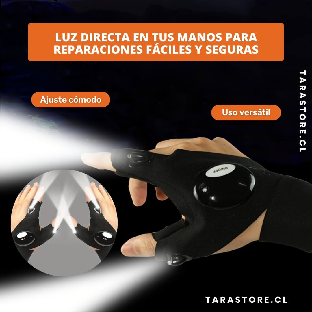 Par Guantes con luces LED Trabajos y Reparaciones Más Fáciles