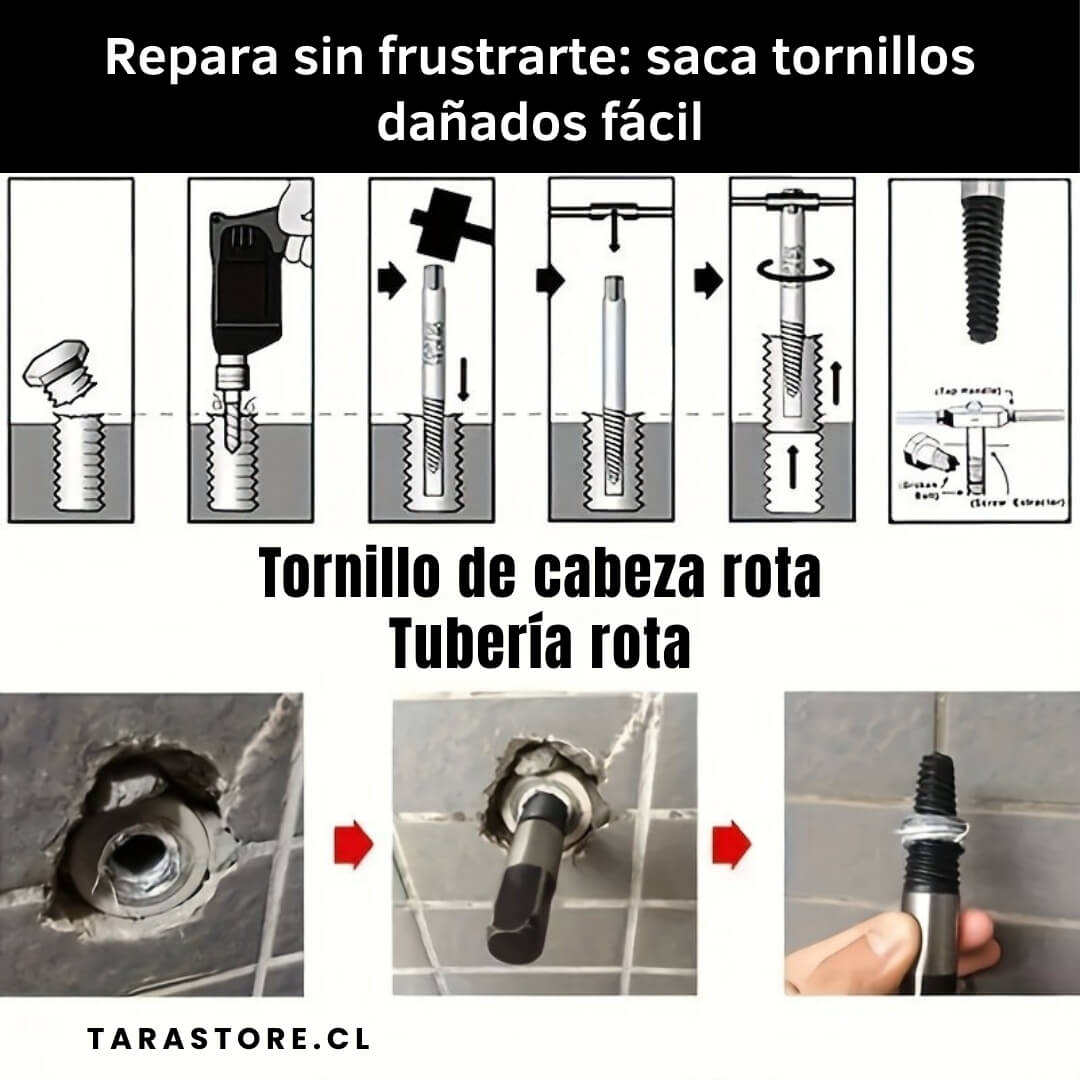 Juego 5 piezas extractor de pernos y tornillos