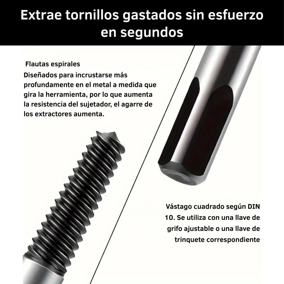 Juego 5 piezas extractor de pernos y tornillos