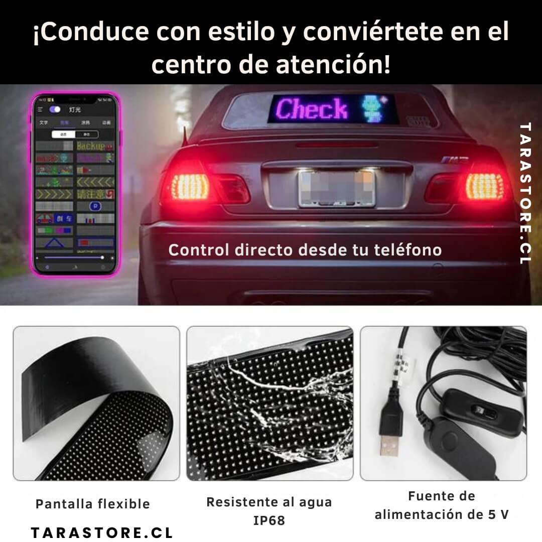 Pantalla Led Multicolor Para Automóviles. Incluye Manual de uso