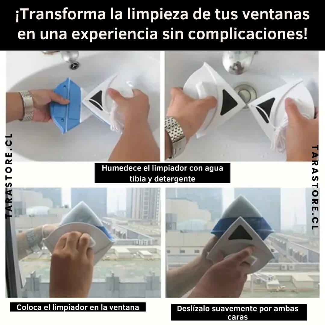Limpiador de ventanas magnético doble cara