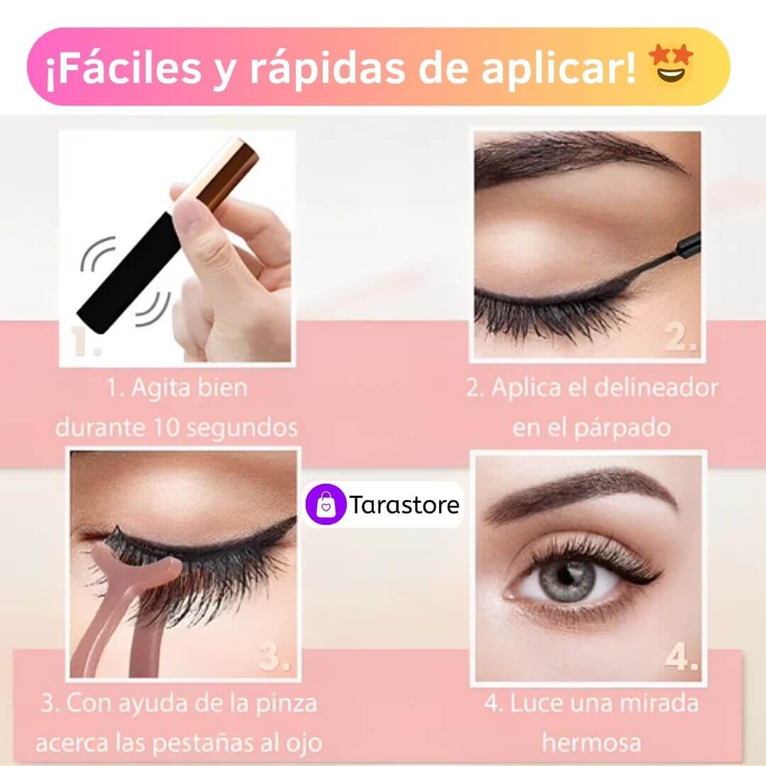 LashMatic - KIT de Pestañas Magnéticas Naturales + Delineador