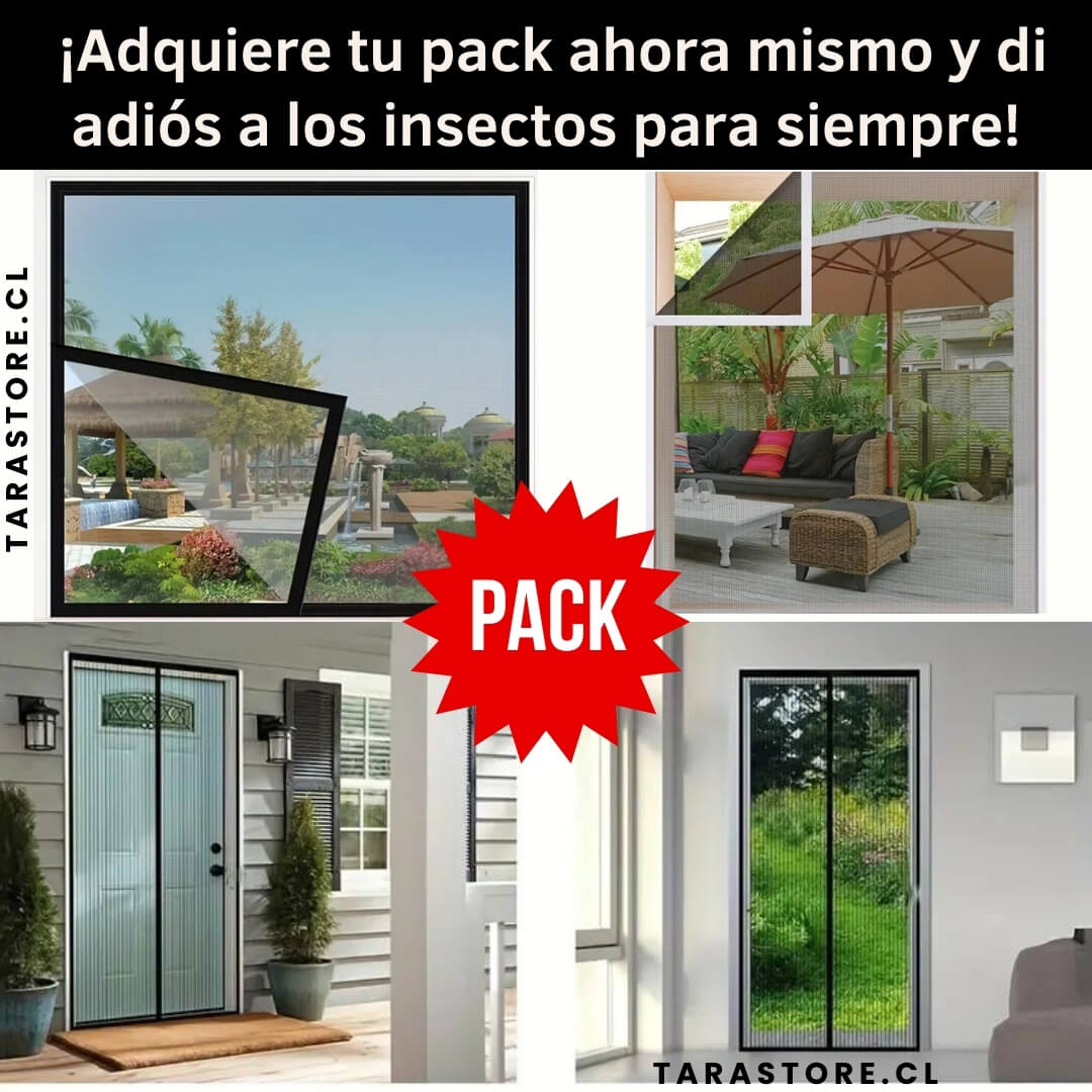 PACK MALLA ANTIMOSQUITOS PUERTA + VENTANA