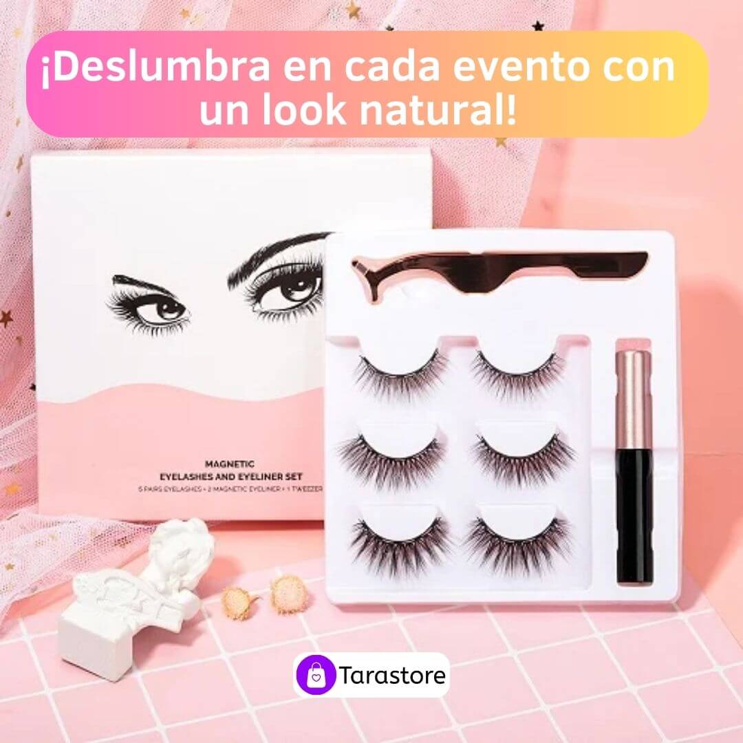LashMatic - KIT de Pestañas Magnéticas Naturales + Delineador