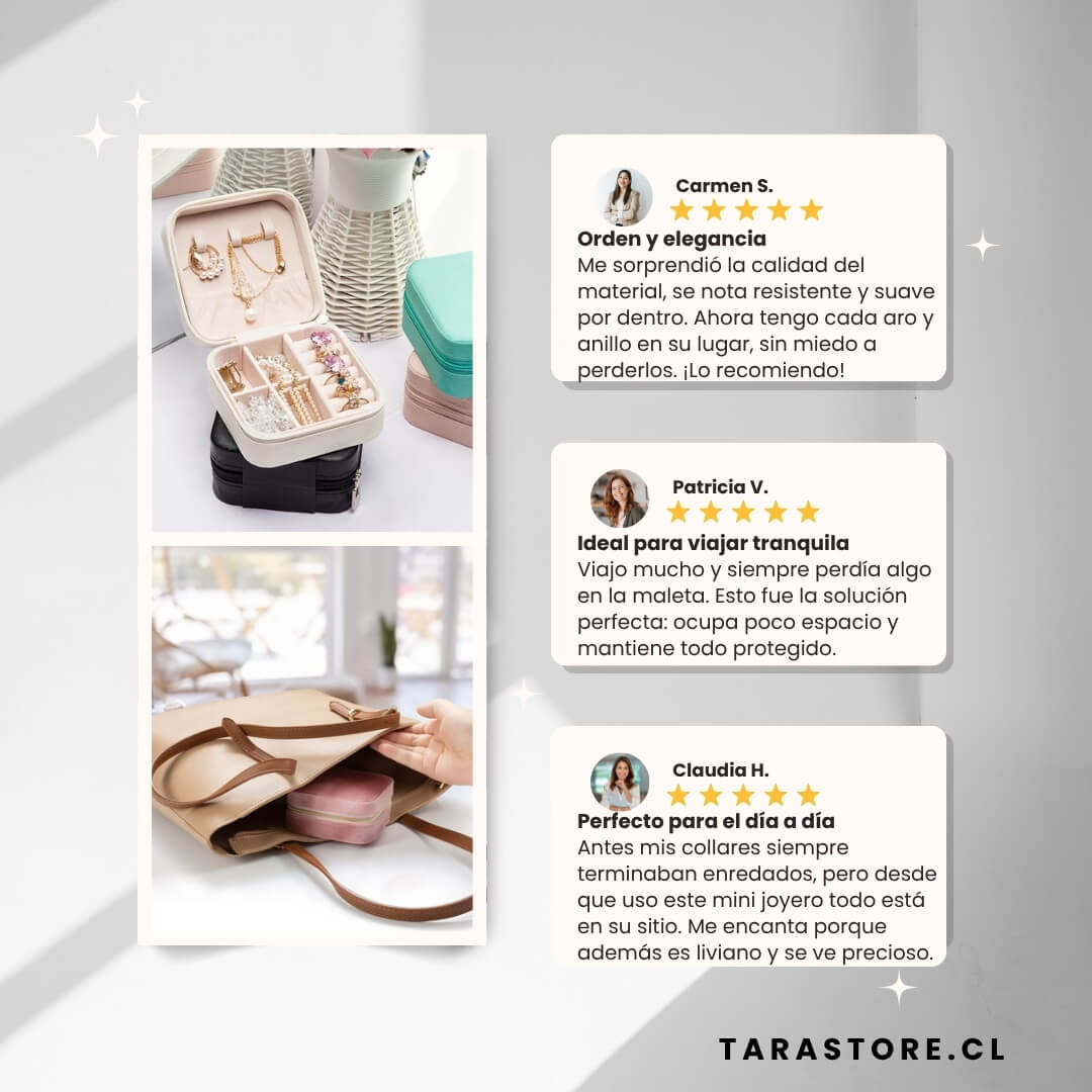 Elegancia Mini Joyero Rosa Para anillos, aretes, colgantes, relojes | Estilo y Elegancia