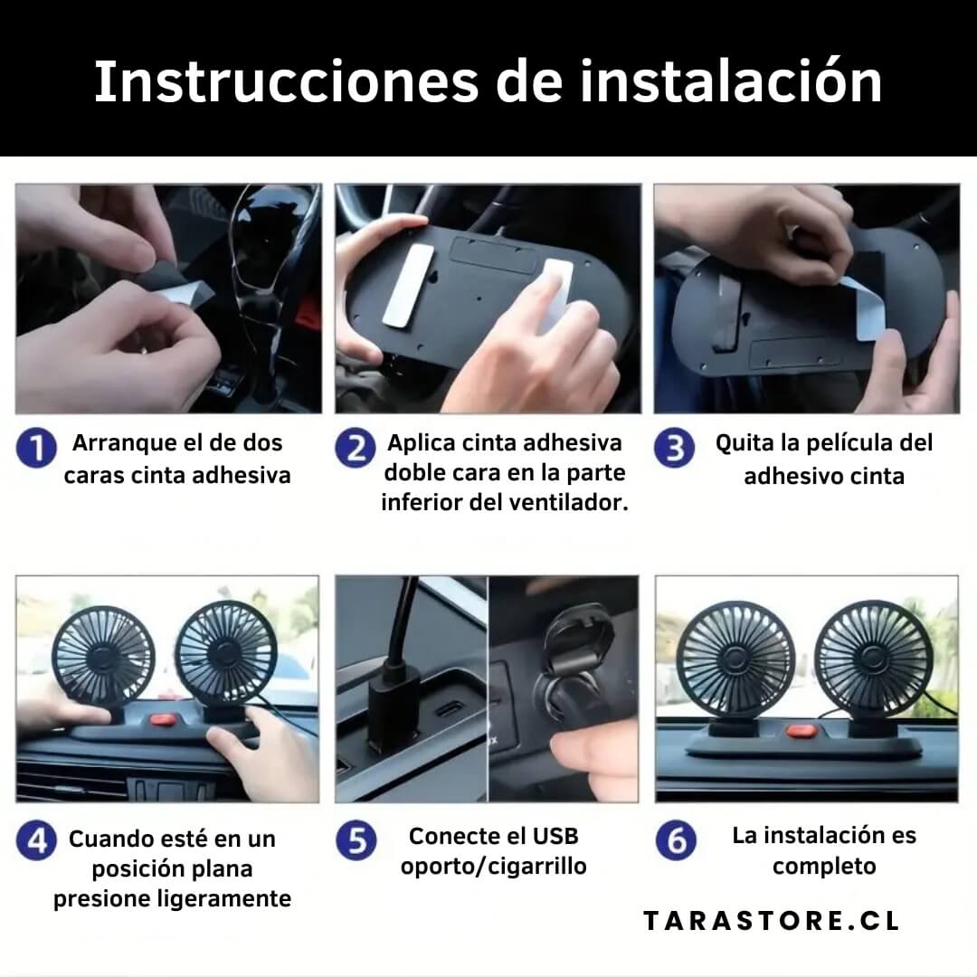 Ventilador de Auto Doble Cabezal