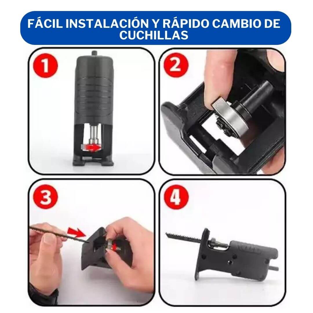 Adaptador Sierra Eléctrica para taladro + 3 hojas alemanas de regalo 🎁