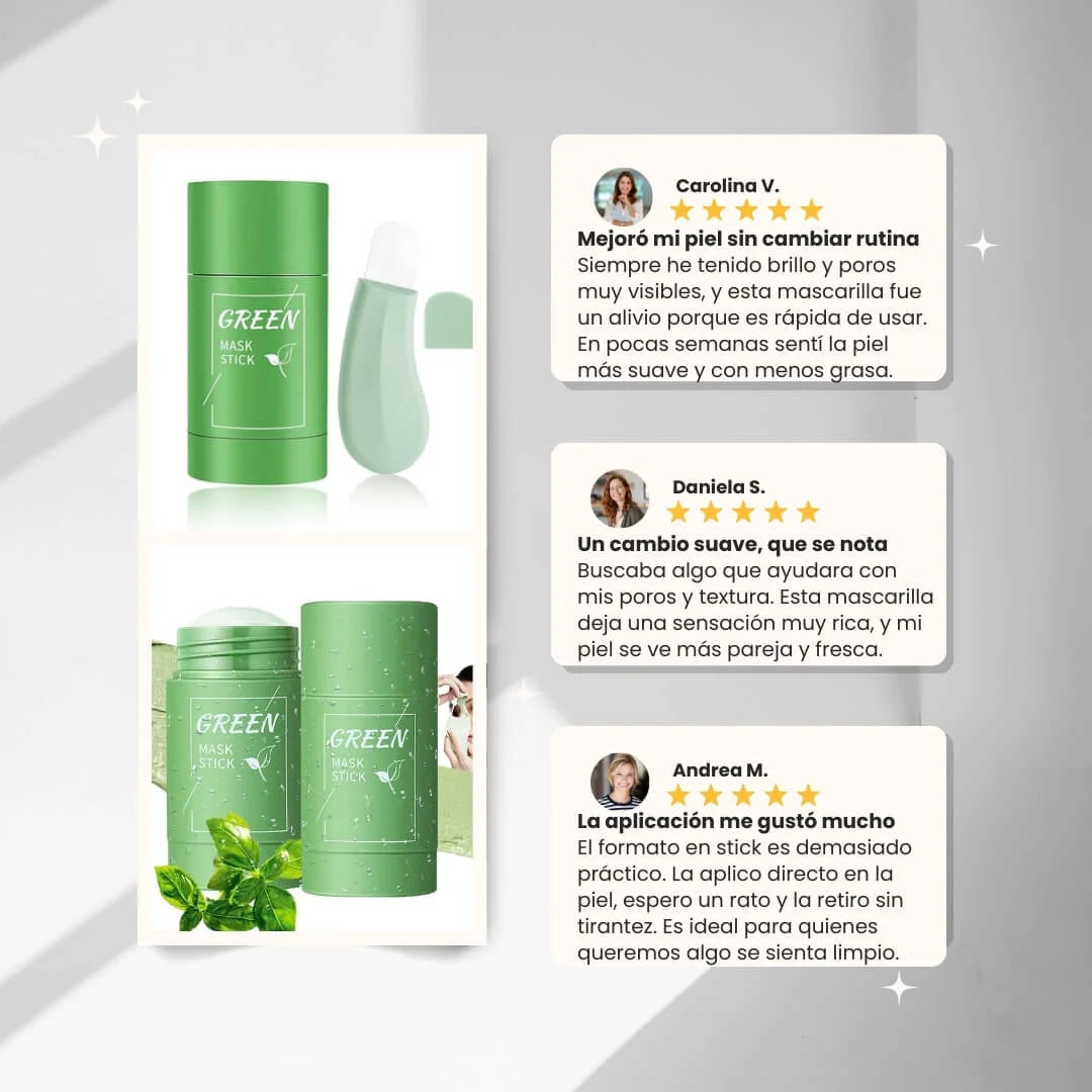 Pack 2 Mascarillas de Te Verde Natural - Purifica tu piel en minutos