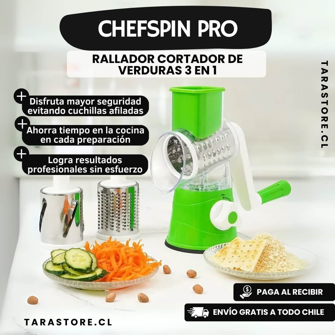 Cortador Rallador de Verduras y Frutas 3 en 1