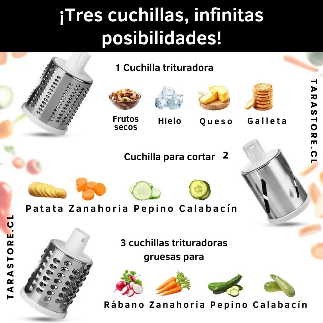 Cortador Rallador de Verduras y Frutas 3 en 1