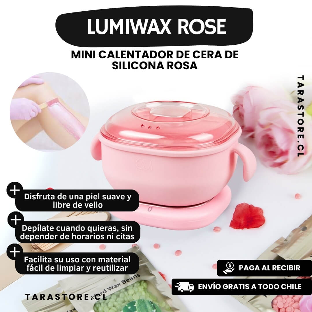 Mini Calentador de Cera de Silicona Rosa