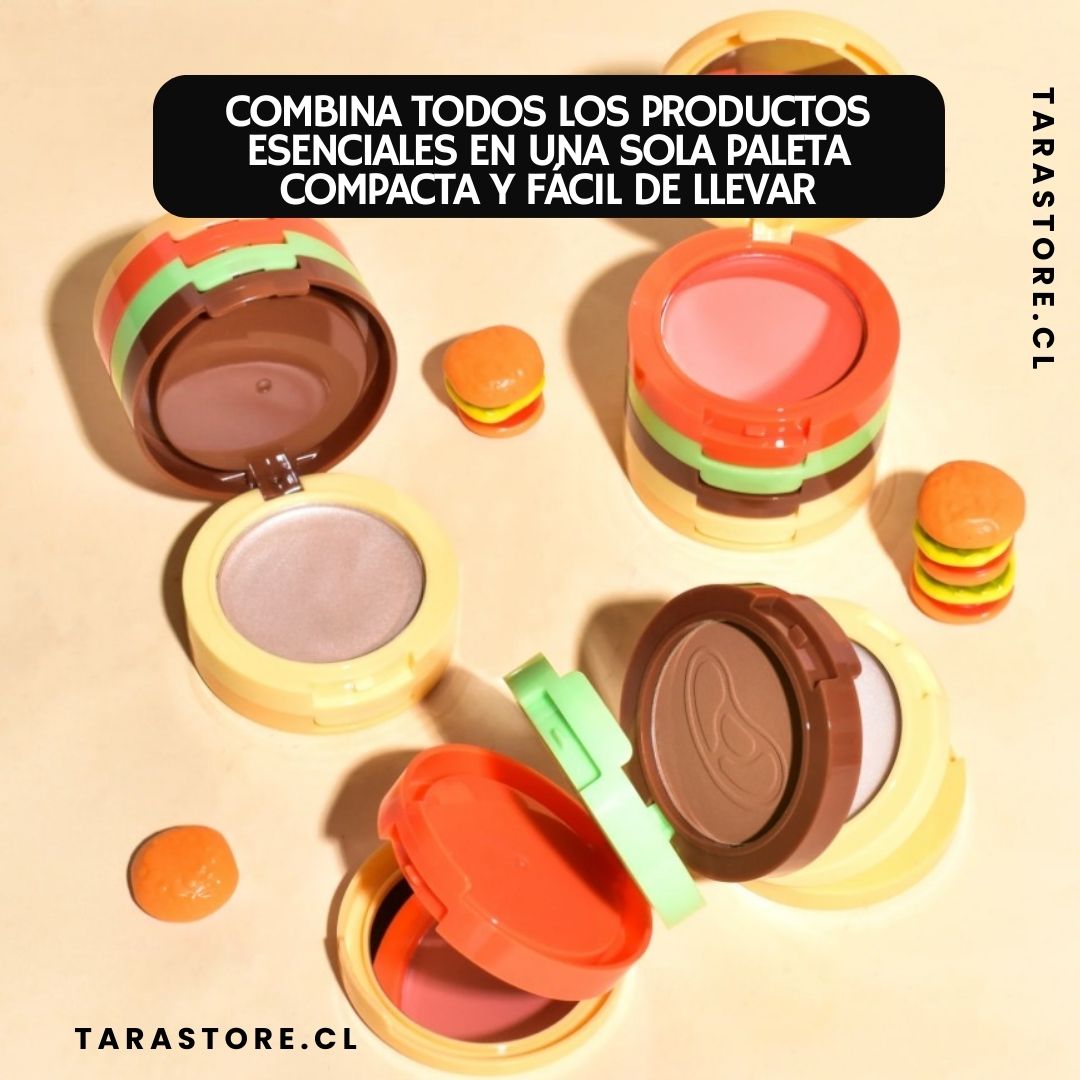 Paleta de Maquillaje 5 en 1 Diseño Hamburguesa