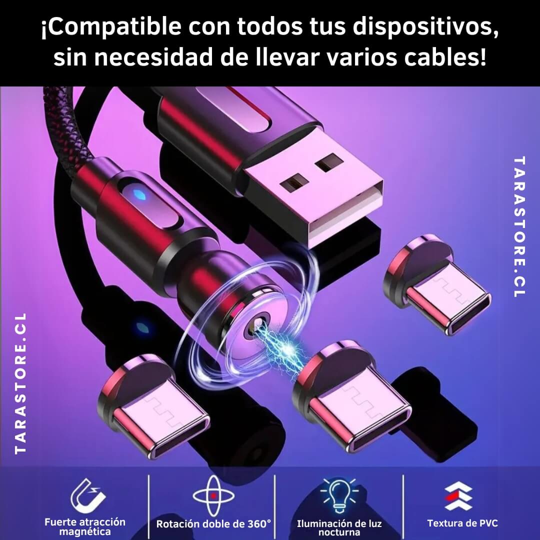 Cable de Carga Magnético 3 en 1