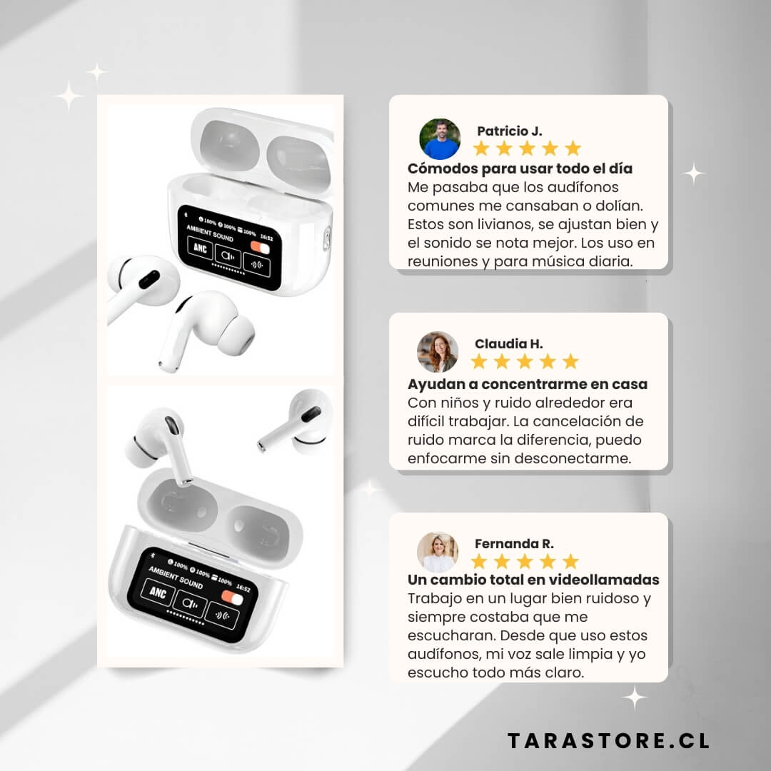 Audífonos Pro Bluetooth Con Pantalla Táctil - Control y Sonido Envolvente