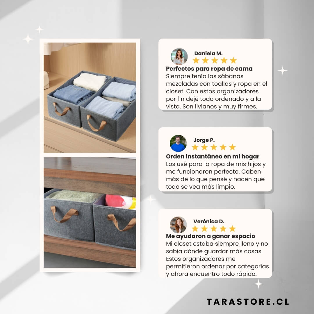 Pack 3 Organizadores Para Closet - Olvídate de la ropa desordenada