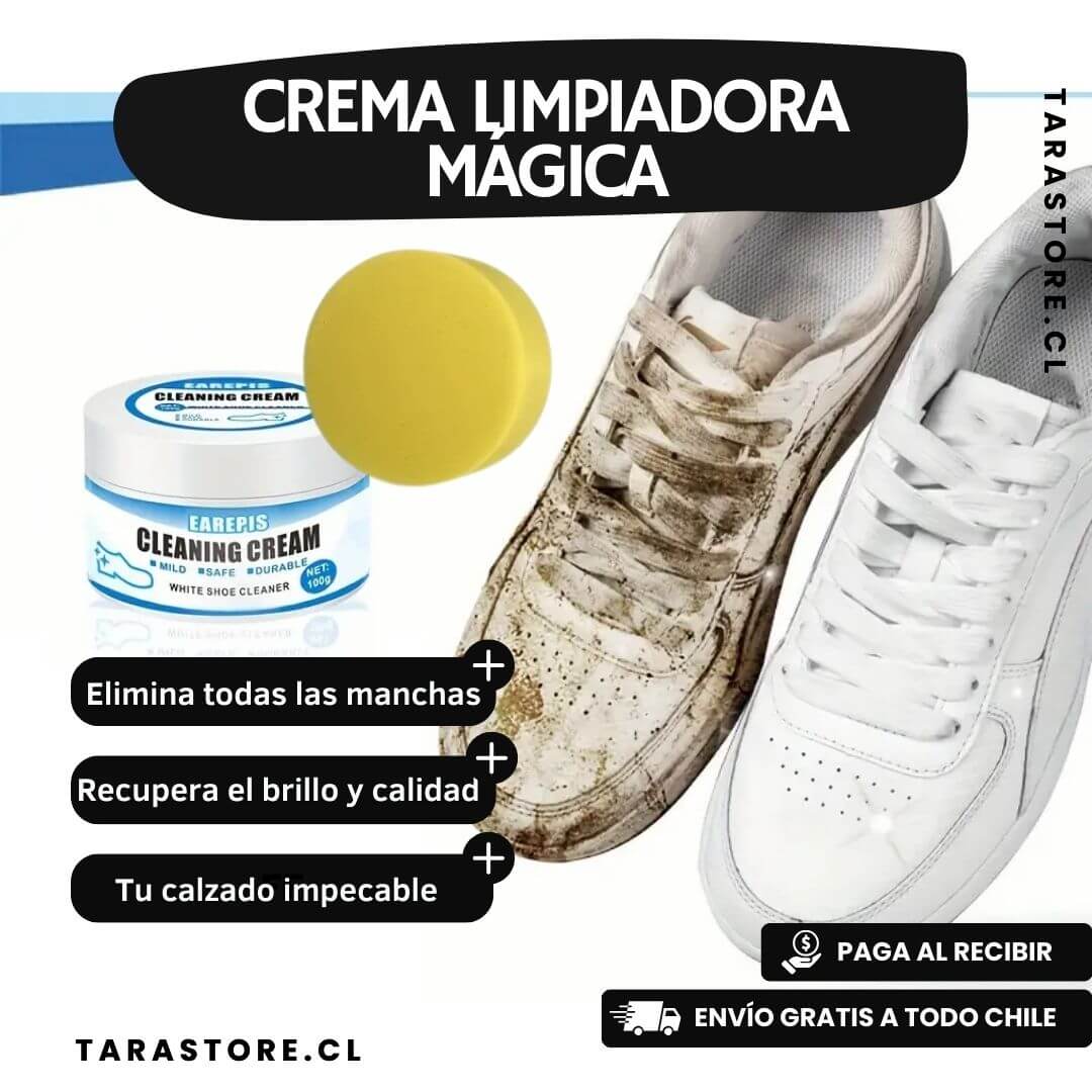 Crema Limpiadora de Zapatillas y Zapatos Blancos