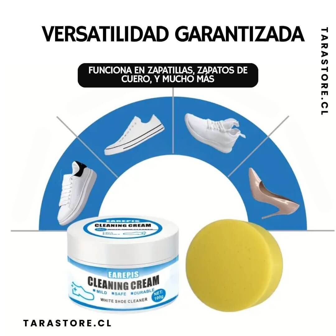 Crema Limpiadora de Zapatillas y Zapatos Blancos