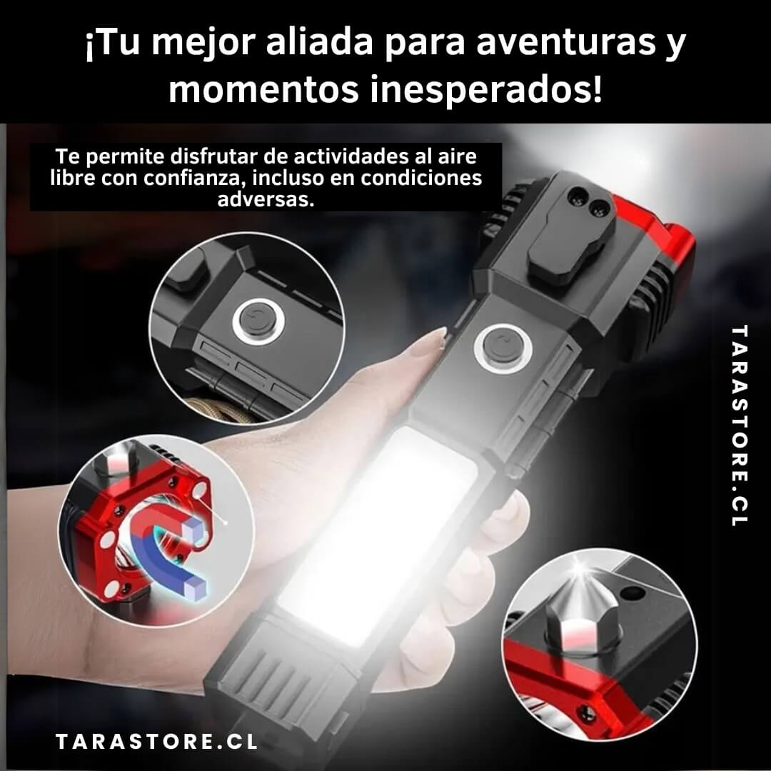 Linterna Martillo LED Táctica 4 en 1