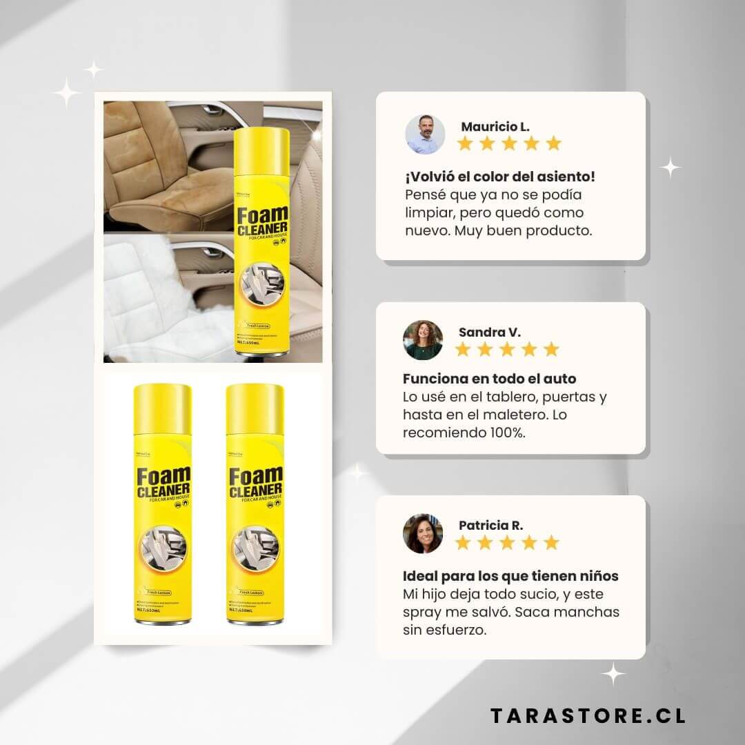 Limpiador Profesional de Tapiz y Plástico Para Auto 2x1