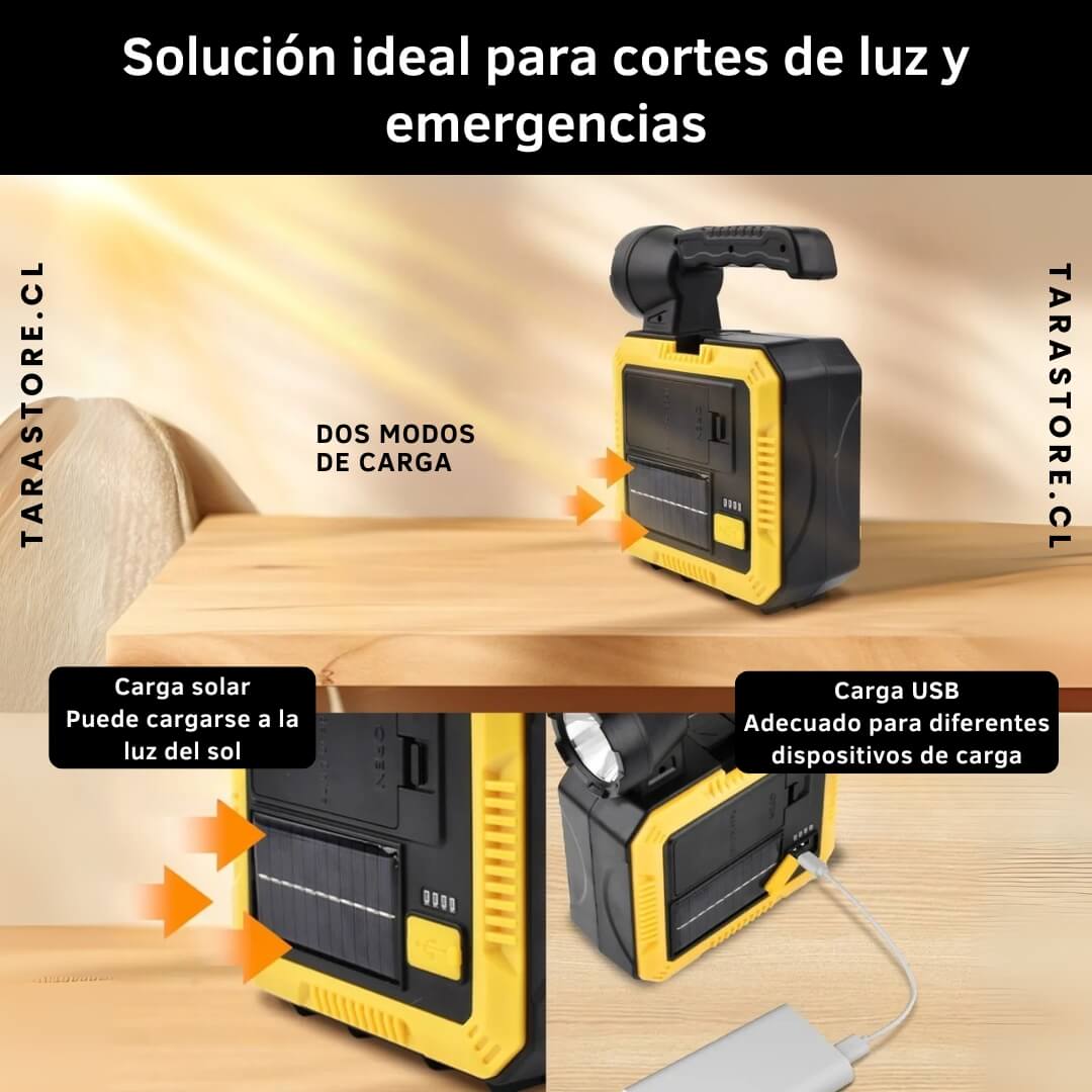 Linterna Solar Power Bank + Kit Herramientas Todo en Uno