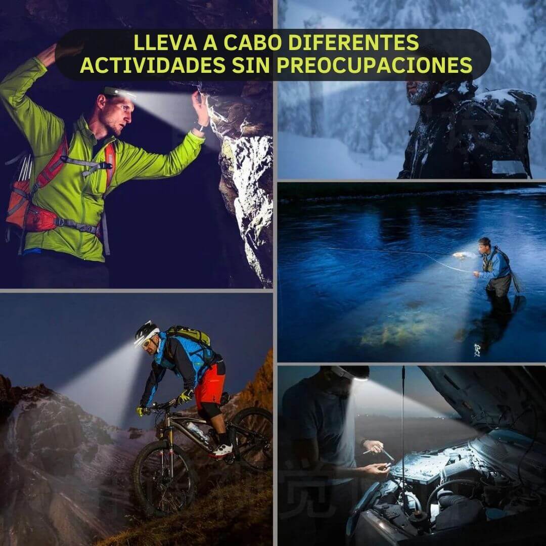Linterna Led De Cabeza Con Sensor Y 5 Modos