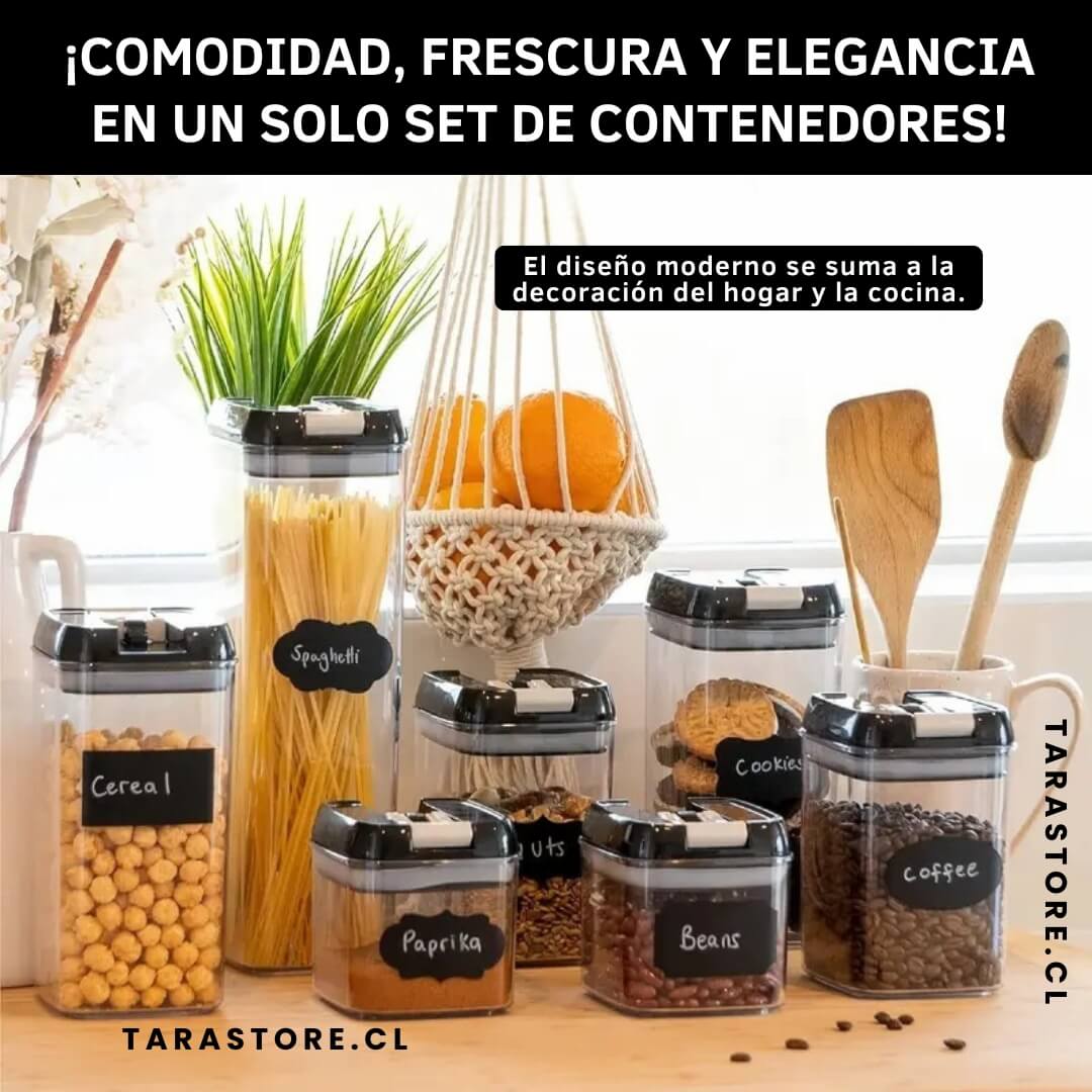 Set De 7 Contenedores Para Alimentos