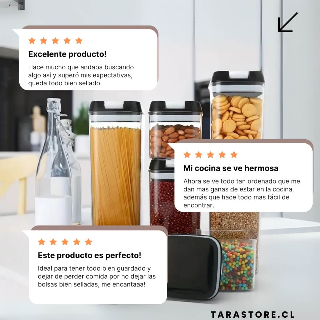 Set De 7 Contenedores Para Alimentos