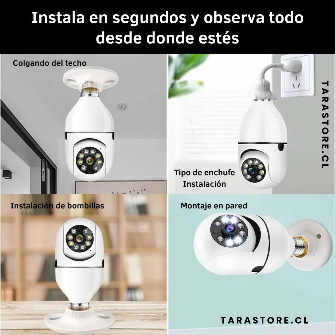 Pack 2 Focos LED Cámaras De Seguridad 360