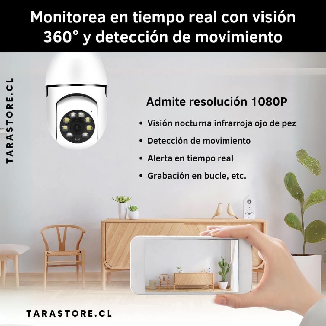 Pack 2 Focos LED Cámaras De Seguridad 360