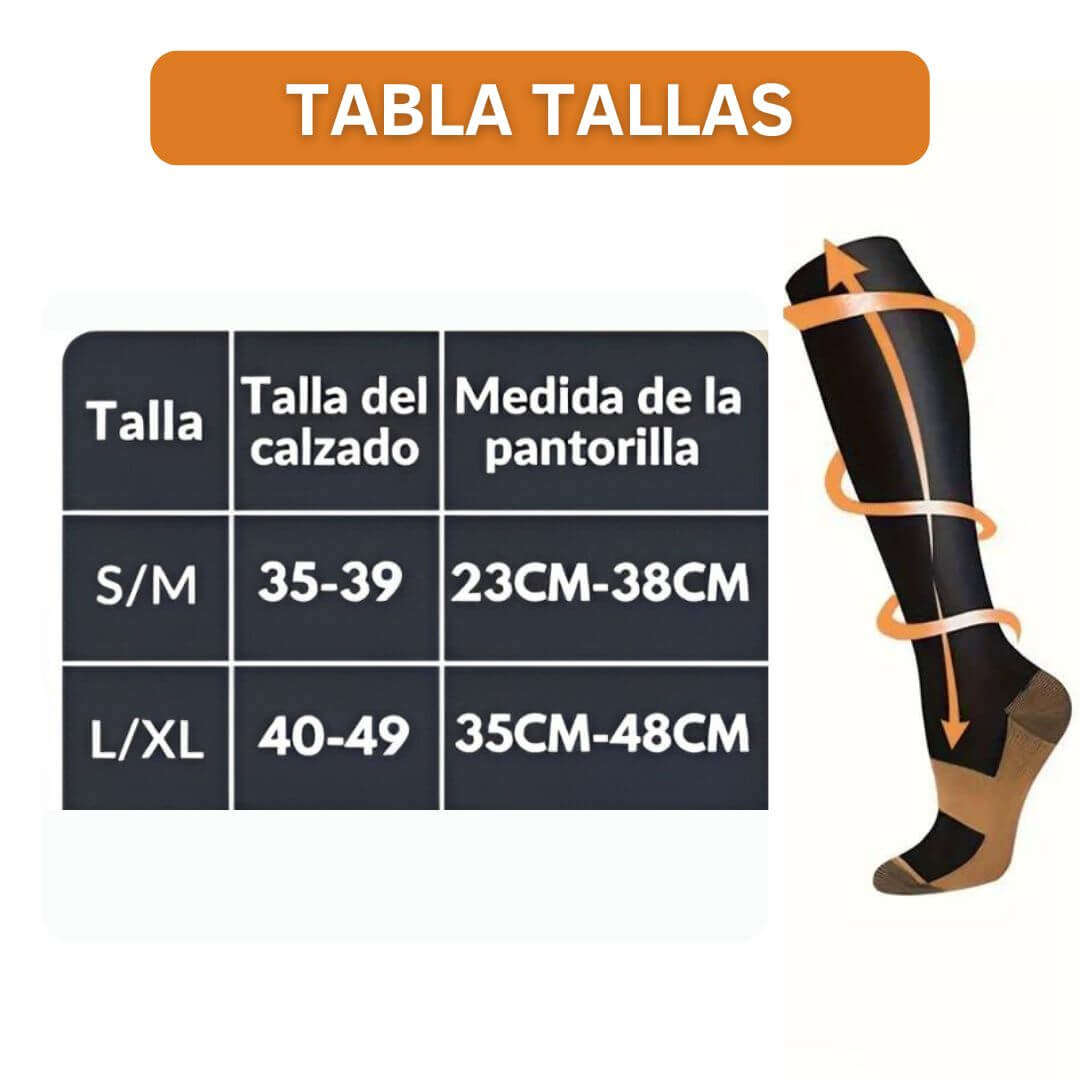 FlexFit Medias Compresión de Cobre - Promoción 2 Pares x 1