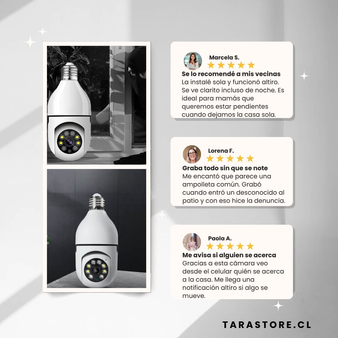 Pack 2 Focos LED Cámaras De Seguridad 360